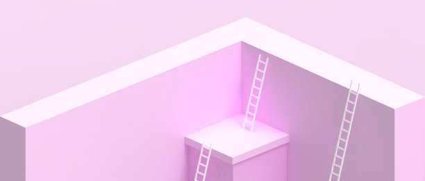 抽象的背景。带有目标和障碍的业务概念。形状图形折纸艺术概念上的紫色。横幅，网站，复制空间，海报，卡片-3d渲染图片下载