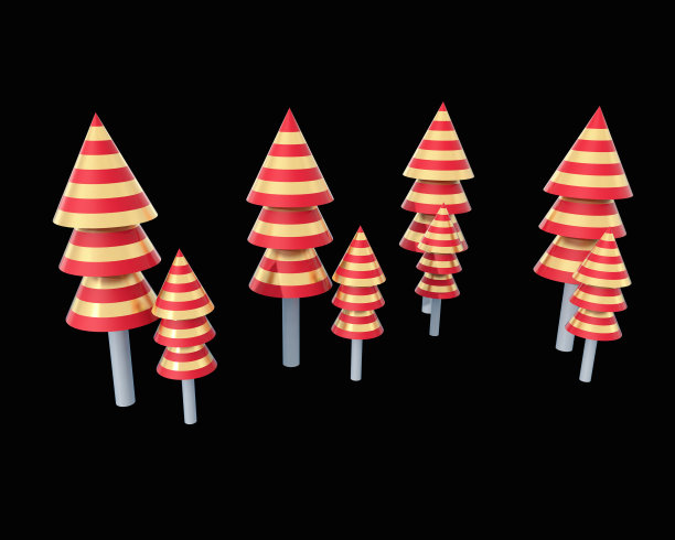 原创彩色小树模型图片下载