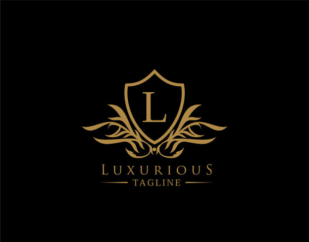 经典盾形标志与l字盾形优雅图片下载