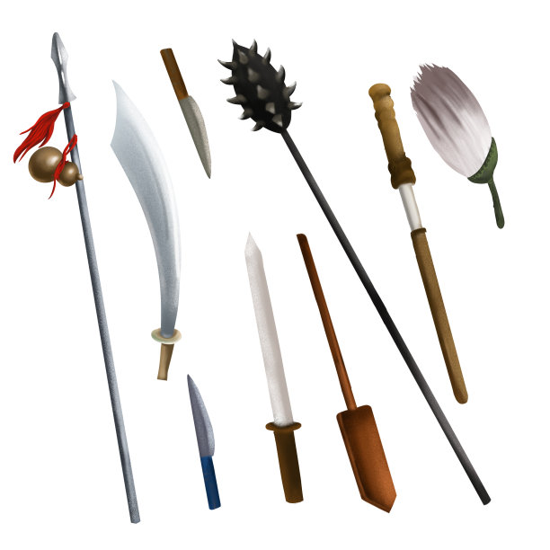 原创古代冷兵器武器枪锤图片下载