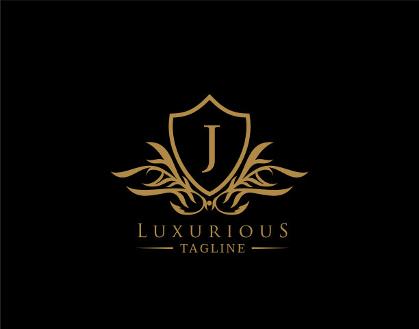 经典盾形标志以j字盾形优雅图片下载