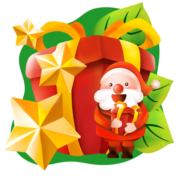 原创圣诞星星老人素材图片