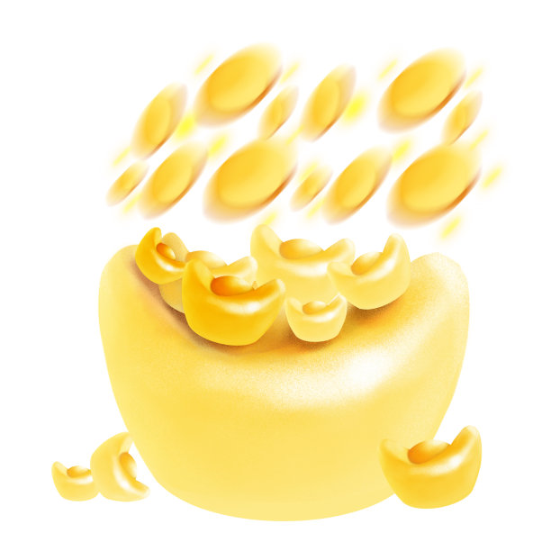 金灿灿的元宝素材图片