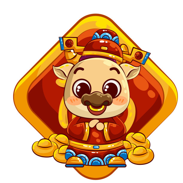 新年小牛恭喜发财图片下载