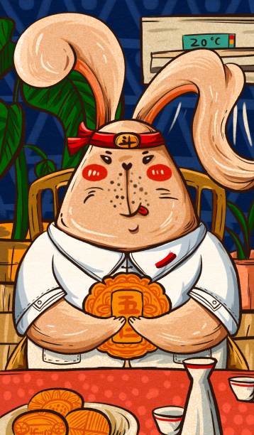 原创中秋加班奋斗兔图片下载