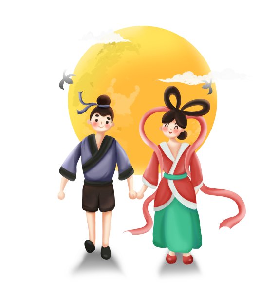 元素唯美七夕牛郎织女图片下载