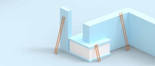 抽象的背景。带有目标和障碍的业务概念。图形图形设计最小艺术的蓝色。网站背景，横幅，海报，卡片3d渲染图片下载