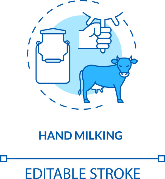 手挤奶绿松石概念图标图片下载