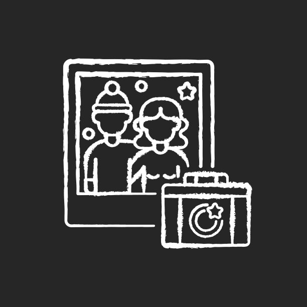 冬季摄影粉笔白色图标上的黑色图片下载