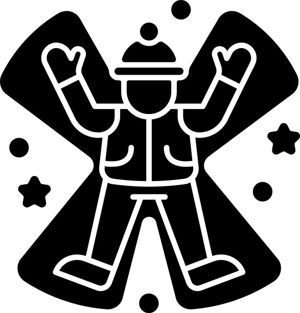 雪天使黑色象形图标图片下载