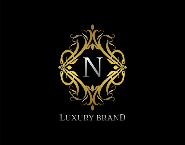 奢华金首字母标志经典金图片下载