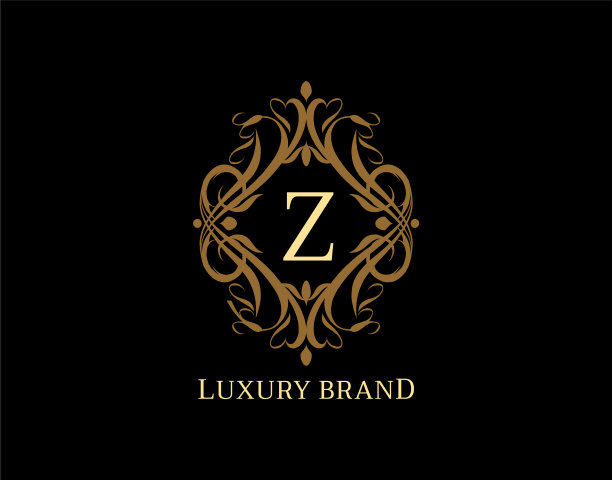 奢侈的z字母标志经典的棕色徽章图片下载