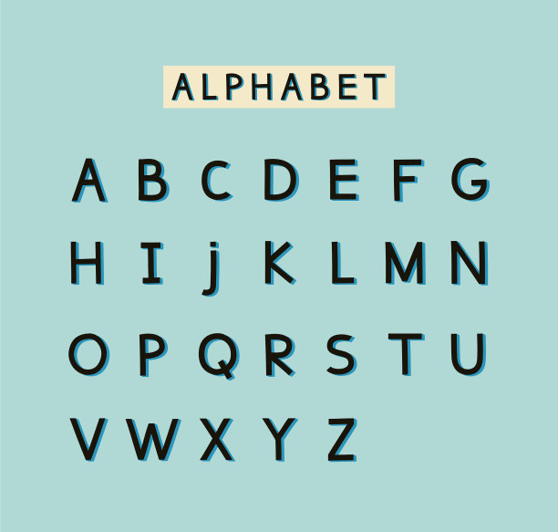 英文手绘3d大写字母图片下载