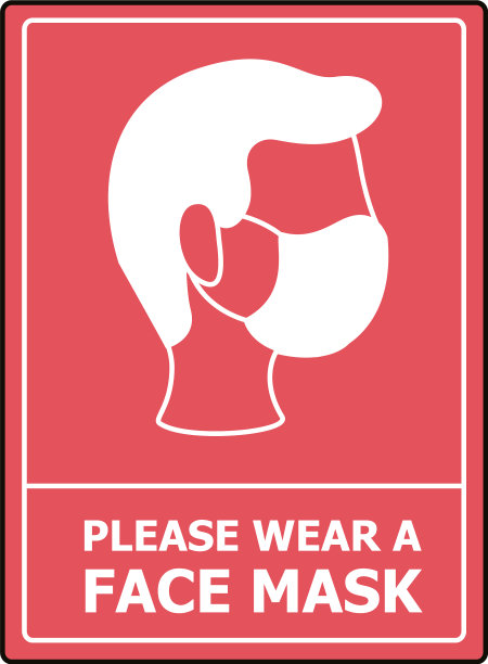 口罩要求方形标签盖章，男子佩戴图片下载