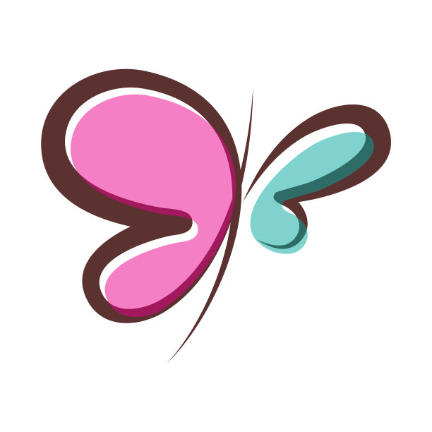 彩色抽象设计蝴蝶图标图片下载