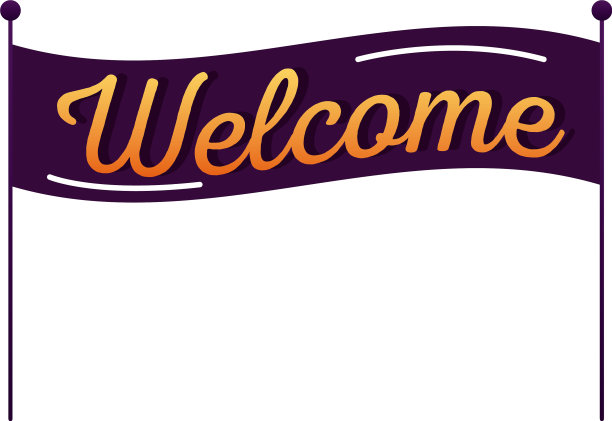 欢迎横幅上的标签文字图片下载