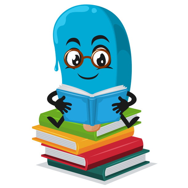 蓝色冰淇淋上的棒子吉祥物或人物图片下载