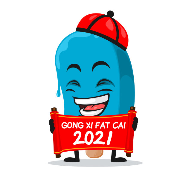 蓝色冰淇淋上的棒子吉祥物或人物图片下载