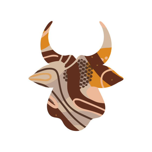 头一个公牛抽象轮廓符号2021图片下载