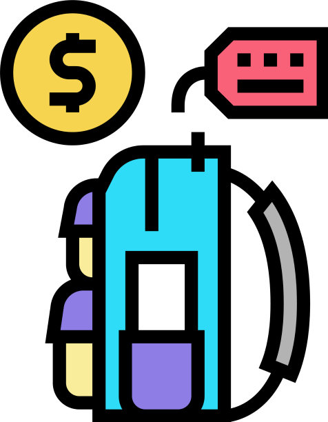 背包旅游租赁彩色图标图片下载