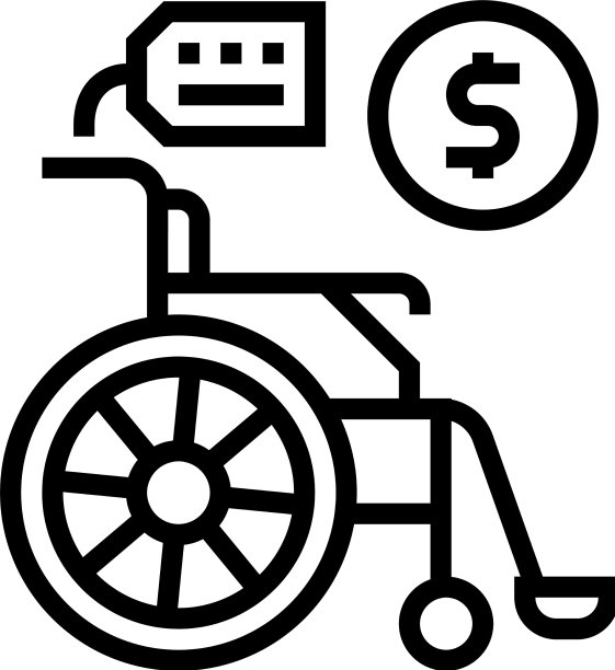 轮椅租赁线图标图片下载
