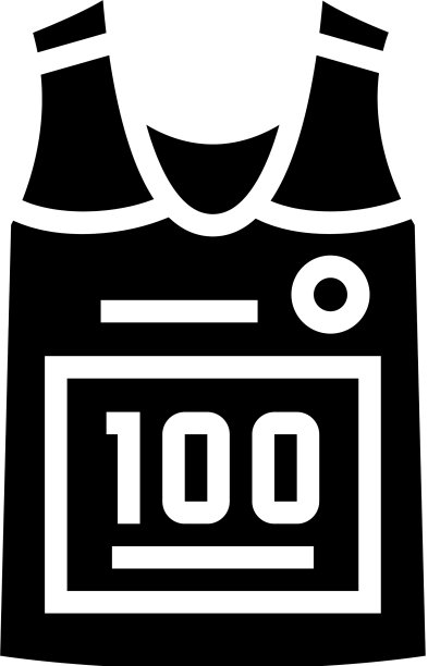 跑步者t恤上字形图标标志图片下载