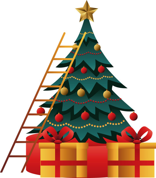 圣诞树和礼物快乐快乐图片下载