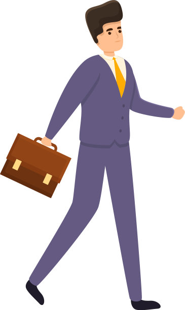 成功商人皮包卡通图标图片下载
