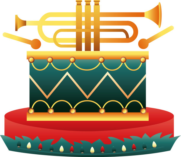 鼓和小号圣诞乐器图片下载