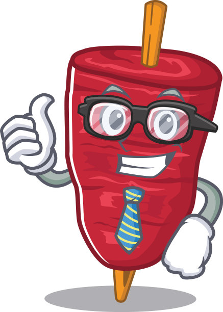 一个优雅的烤肉串商人吉祥物设计图片下载