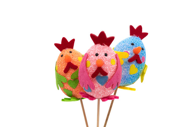 手工制作的复活节装饰品孤立在白色背景上图片下载