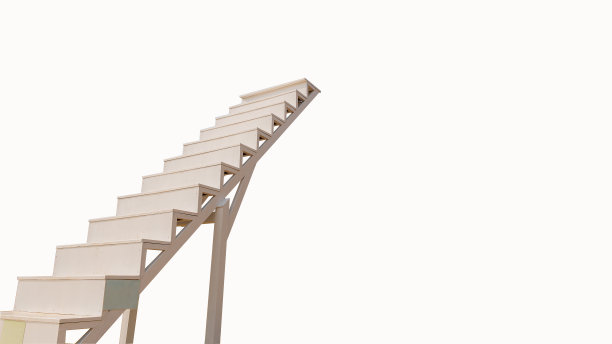 一座孤立在白色背景上的白色桥图片下载