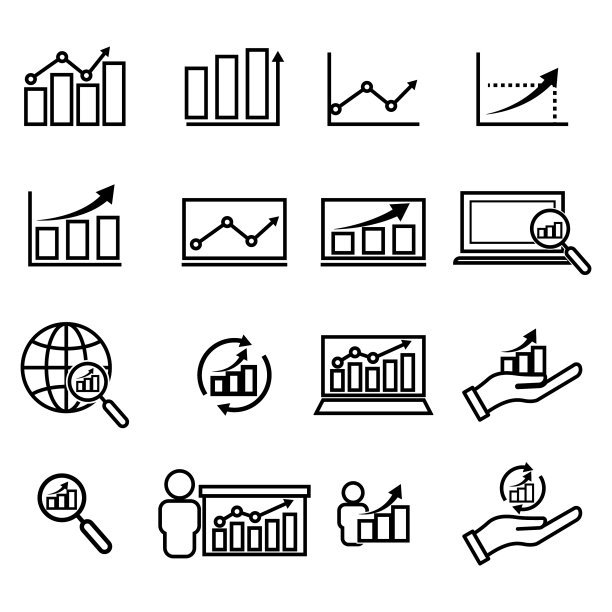 分析师设定线图标设计模板图片下载