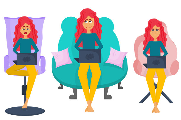 一组女孩在工作时用的笔记本电脑不同图片下载