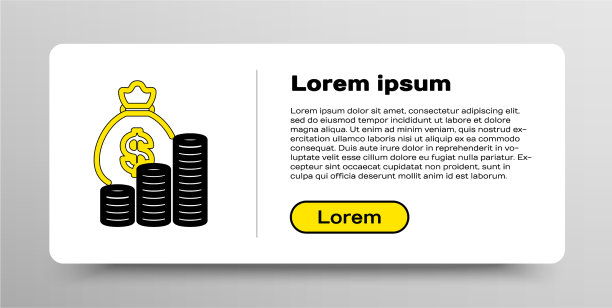 线钱袋和硬币图标孤立在白色图片下载