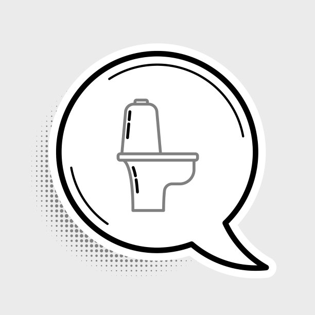 在灰色背景上孤立的抽水马桶图标图片下载