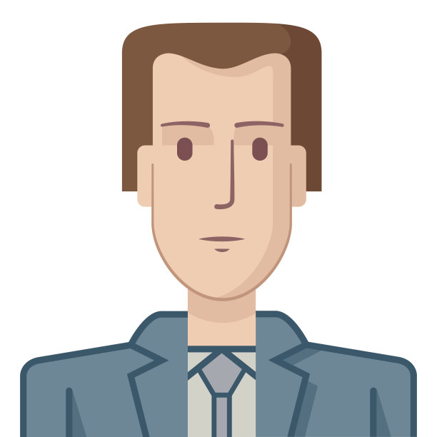 年轻的商人化身，姿态严肃，风格平淡图片下载