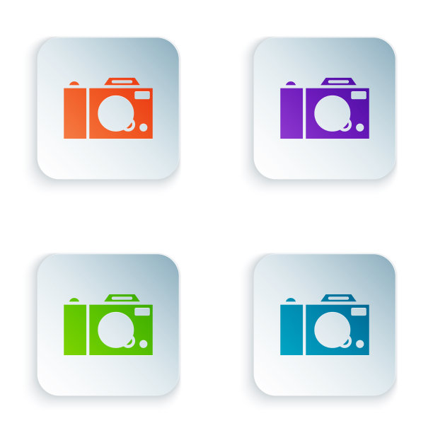 彩色照片相机图标孤立在白色图片下载