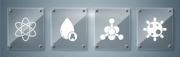 设细菌、细菌、水滴和原子图片下载