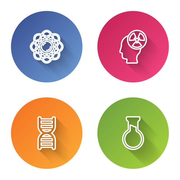 设定线原子头和辐射符号DNA和图片下载