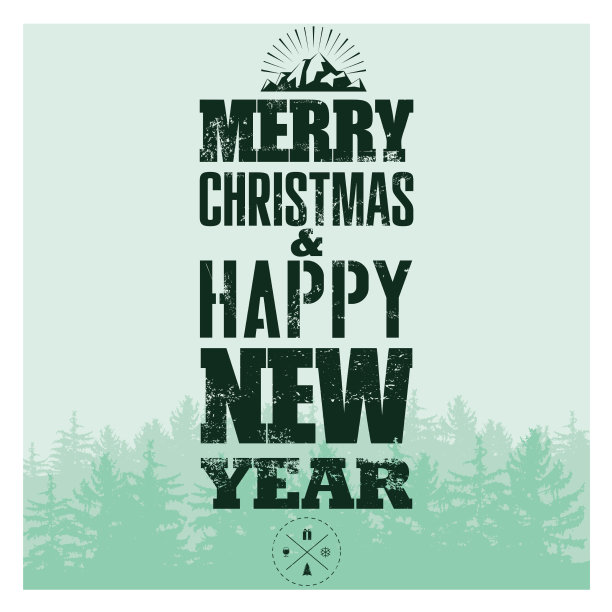 印刷圣诞贺卡与冬季景观图片下载