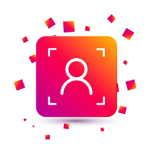 白色人脸识别图标孤立在白色图片下载