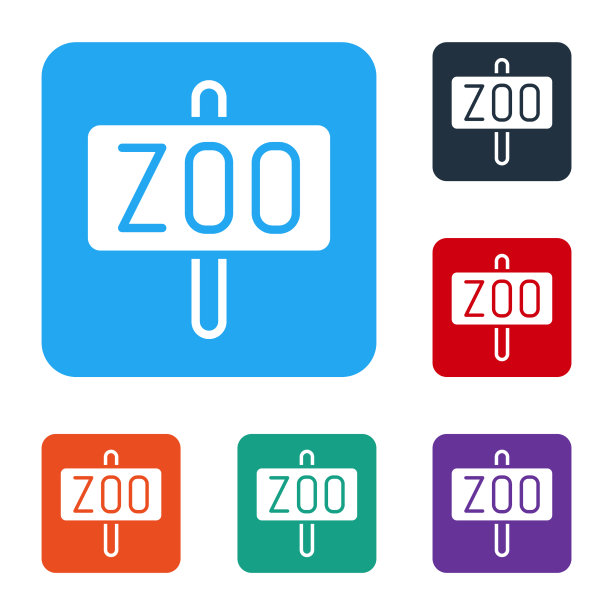 白色动物园公园图标孤立在白色背景图片下载