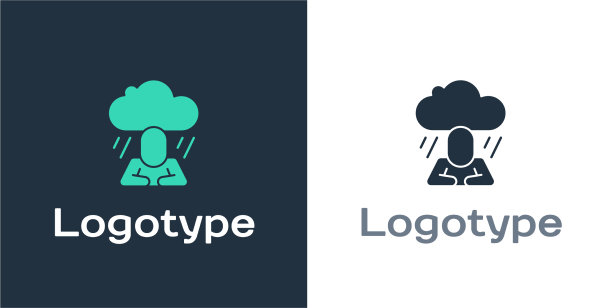 标志类型抑郁和挫折图标孤立图片下载