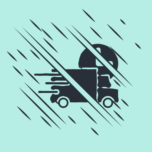 黑色快速24小时送货车图标图片下载