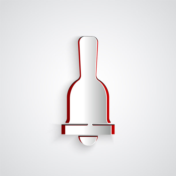 剪纸剪纸铃声图标孤立在灰色图片下载