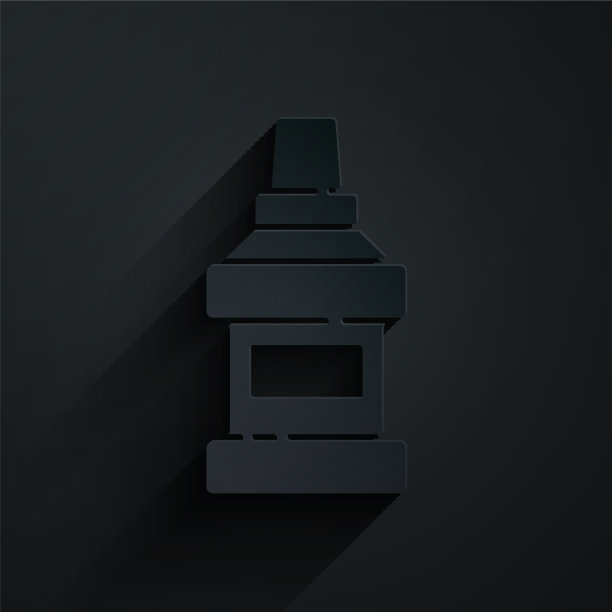 纸切漱口水塑料瓶图标孤立图片下载