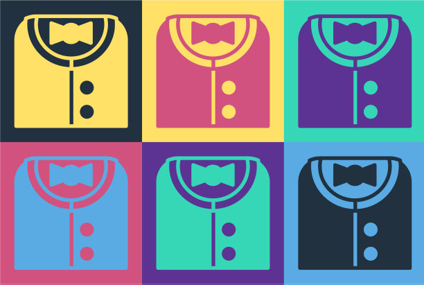 波普艺术套装图标孤立的颜色背景图片下载