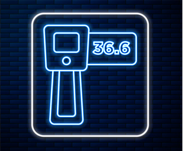 发光氖气线数字无触点温度计图片下载