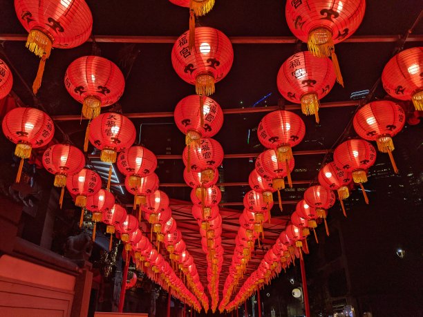 中国新年庆祝活动的红灯笼图片下载